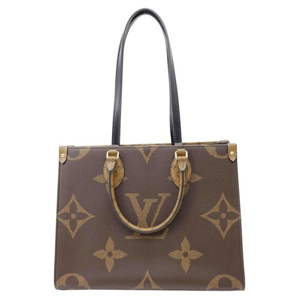 Louis Vuitton  Onthego MM Giant Monogram Reverse Canvas Tote Bag Brown - Picture 1 of 11